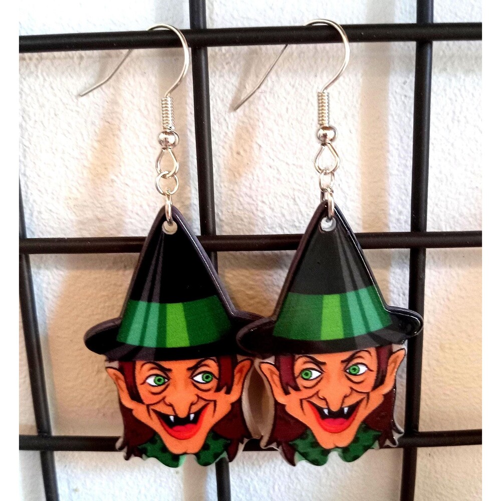 Witch Earrings Dangles Vintage Inspired Classic Halloween